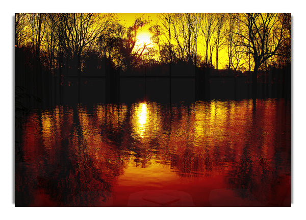 Ochre Lake Reflections At Sunset