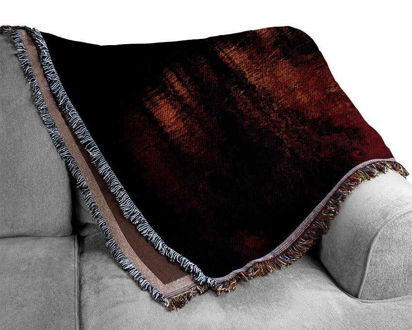 Ochre Lake Reflections At Sunset Woven Blanket