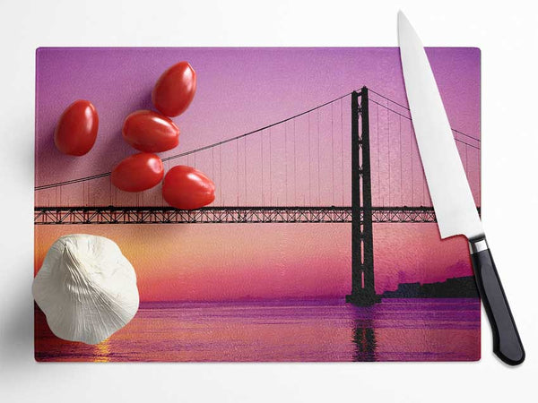 Sunset Bridge Glass Chopping Board