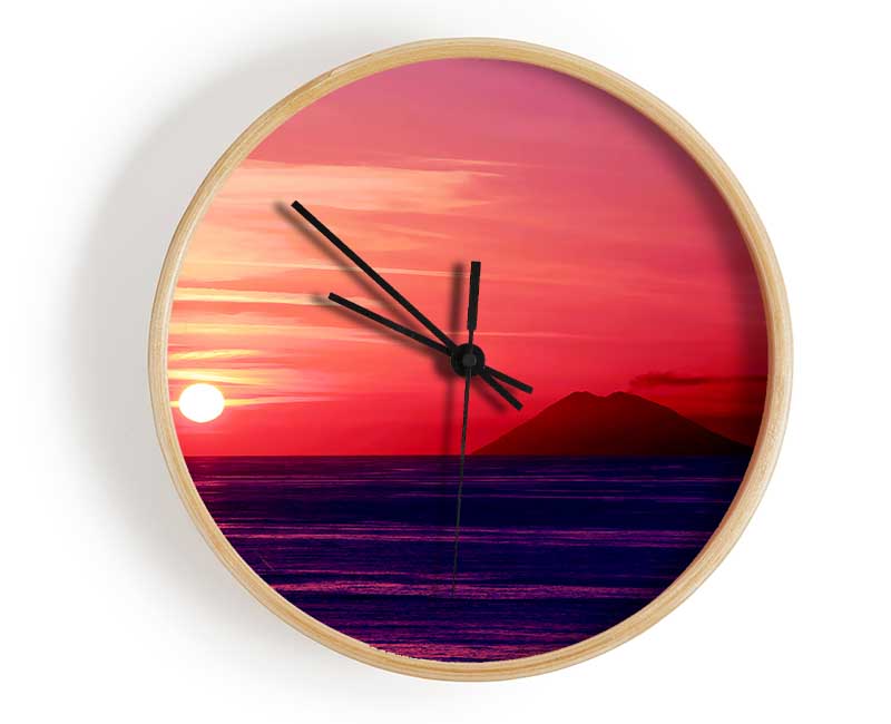 Sunset Just Before Night Falls Clock - Wallart-Direct UK