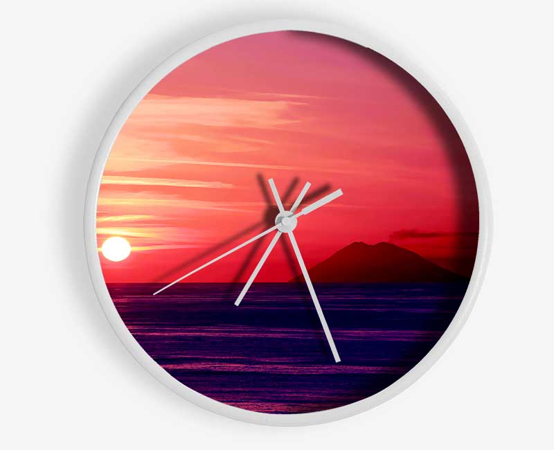 Sunset Just Before Night Falls Clock - Wallart-Direct UK