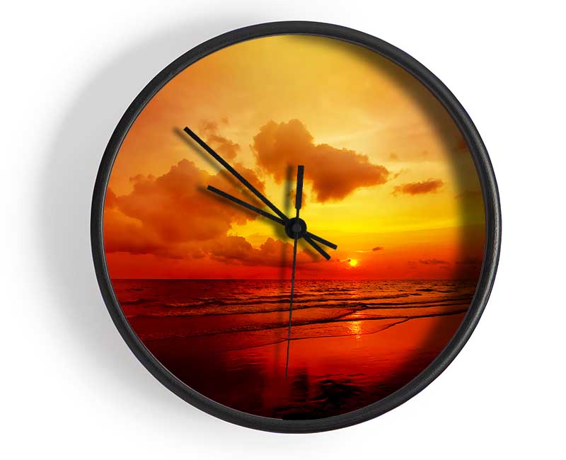 Distant Sunset Ocean Clock - Wallart-Direct UK