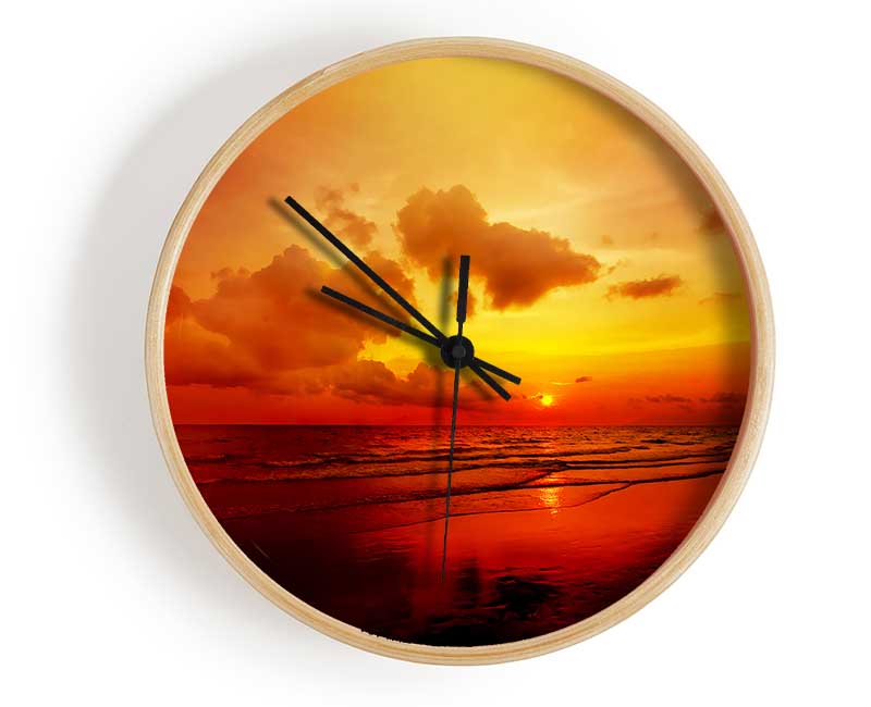 Distant Sunset Ocean Clock - Wallart-Direct UK