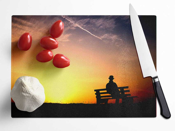 Pleasant Sunset Glass Chopping Board