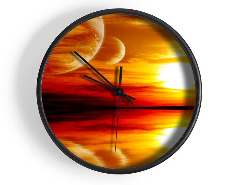 Stunning Planet Sunset Clock - Wallart-Direct UK