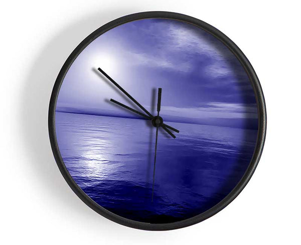 Reflecting Rays Blue Purple 02 Clock - Wallart-Direct UK