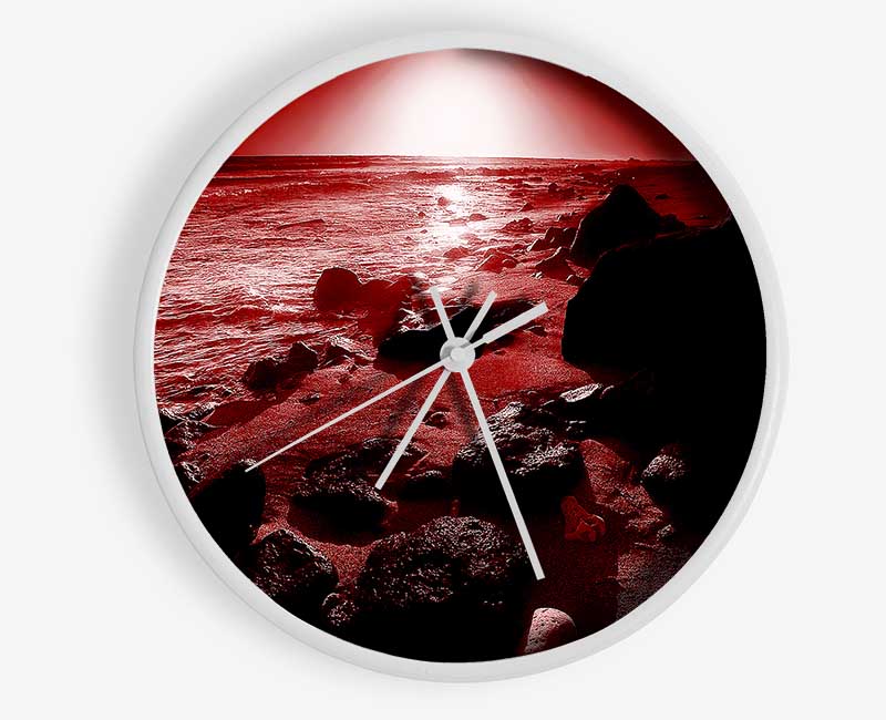 Evening Glow Red Clock - Wallart-Direct UK