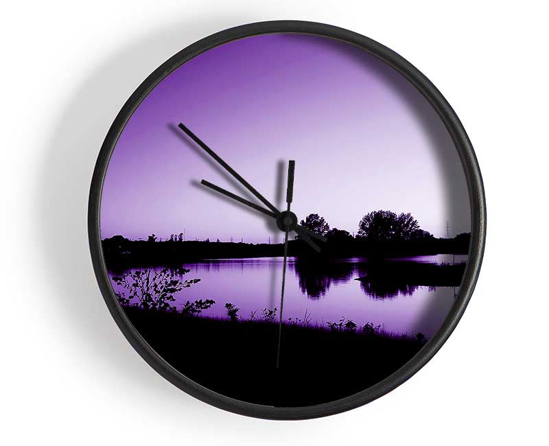 Purple Peaceful Waters Clock - Wallart-Direct UK