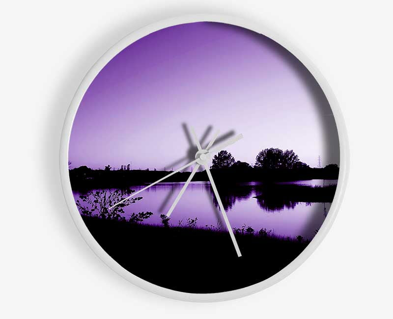 Purple Peaceful Waters Clock - Wallart-Direct UK