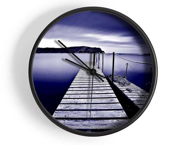 Abstract Pier Purple Clock - Wallart-Direct UK