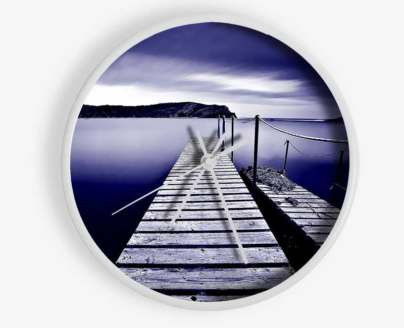 Abstract Pier Purple Clock - Wallart-Direct UK