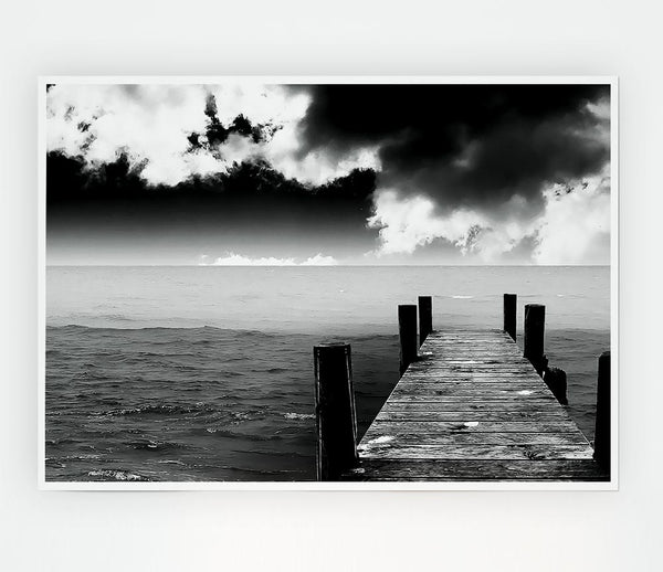 Black And White Pier Print Poster Wall Art