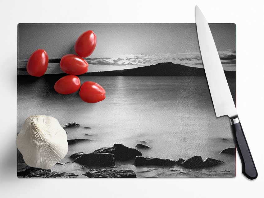 Ocean Mist Reflections B n W Glass Chopping Board