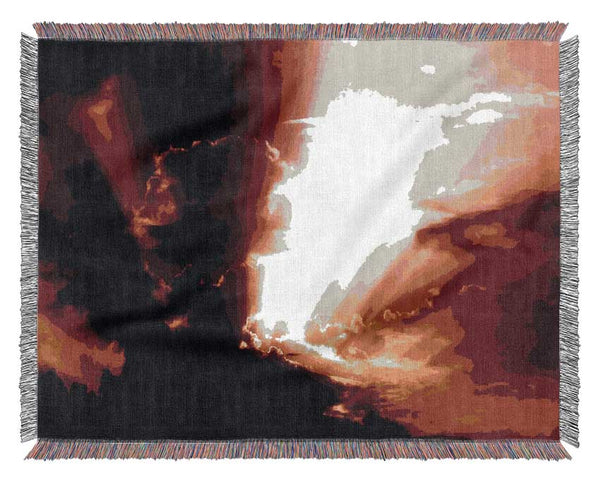 Sun Through The Clouds Red Woven Blanket