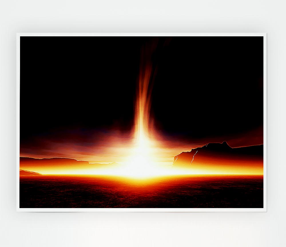 Blazing Sun Star Print Poster Wall Art