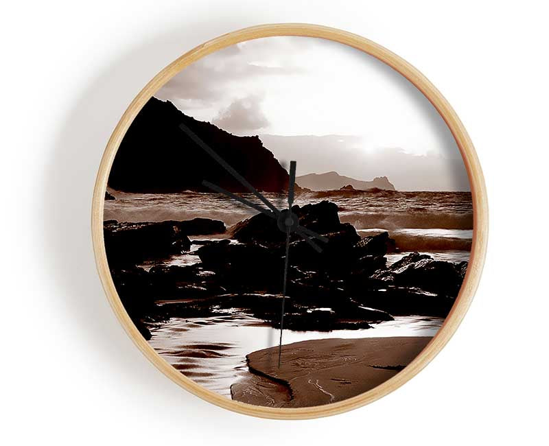 Chocolate Path To The Ocean Clock - Wallart-Direct UK