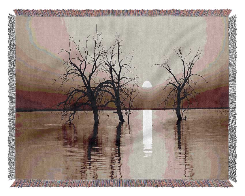 Chocolate River Tree Woven Blanket