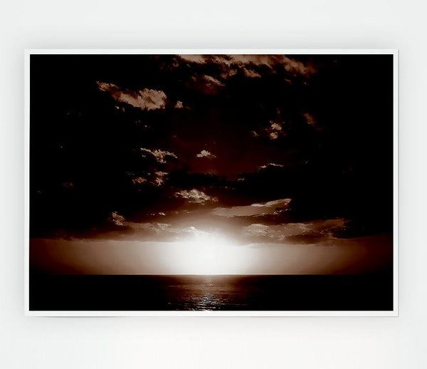 Chocolate Sun Clouds Print Poster Wall Art