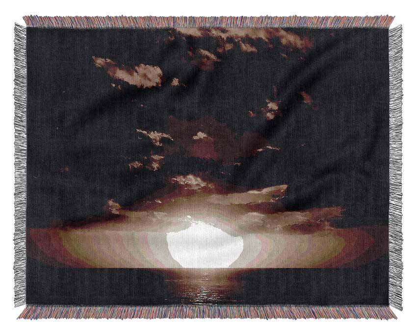 Chocolate Sun Clouds Woven Blanket