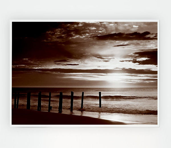 Chocolate Ocean Walk Print Poster Wall Art