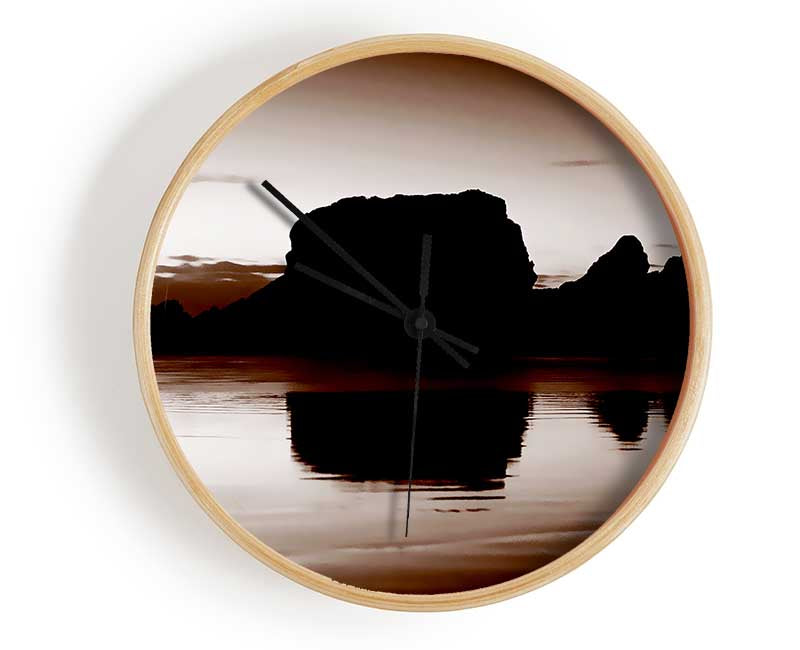 Chocolate Moon Reflection Clock - Wallart-Direct UK