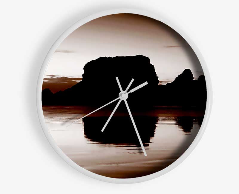 Chocolate Moon Reflection Clock - Wallart-Direct UK