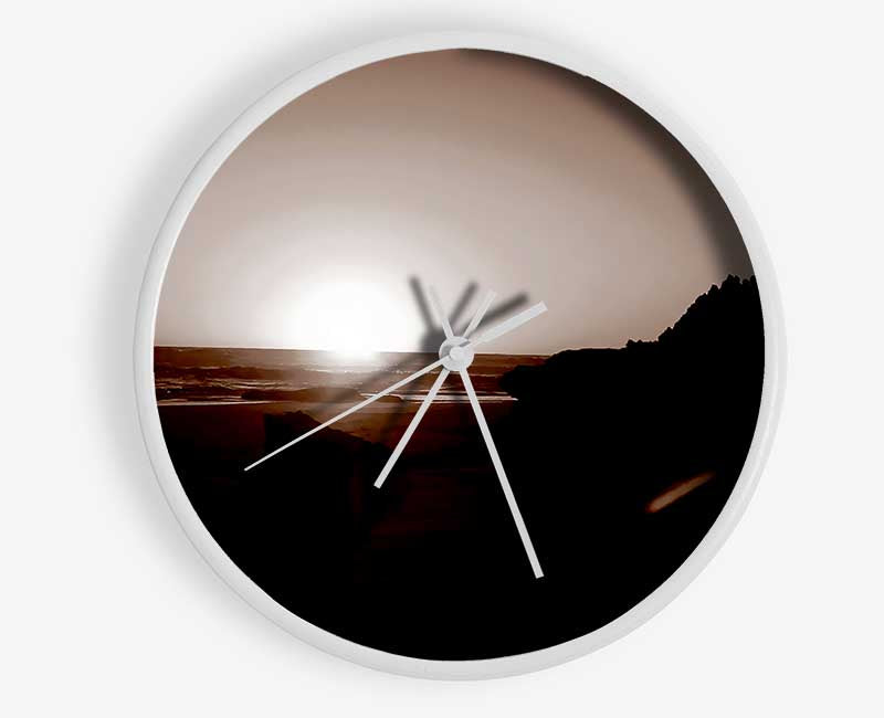 Chocolate Sunrays Clock - Wallart-Direct UK