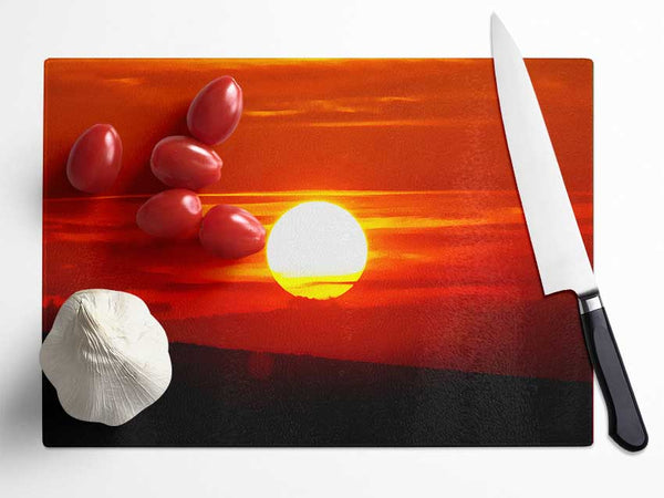 Perfect Orange Sun Glass Chopping Board