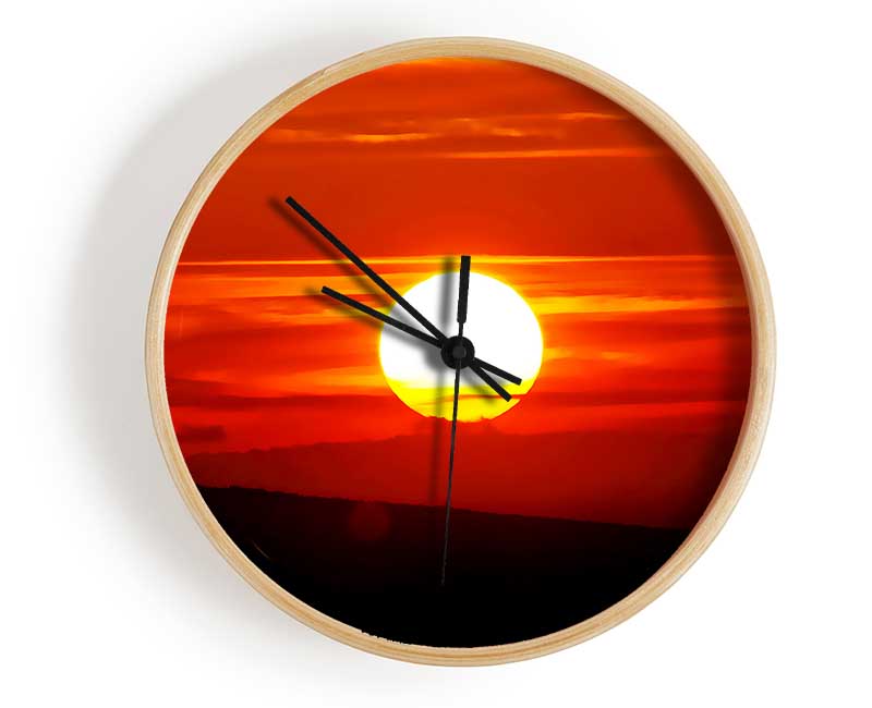 Perfect Orange Sun Clock - Wallart-Direct UK