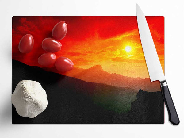 Sunblaze In The Italian Hills Glass Chopping Board