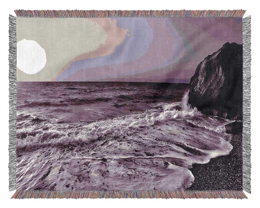 Lilac Ocean Sun Woven Blanket