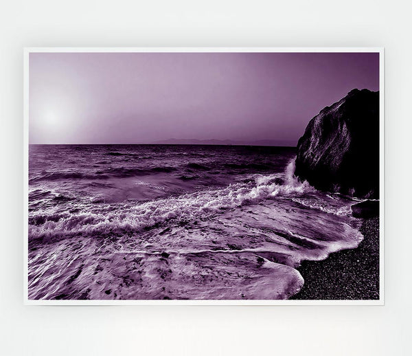 Lilac Ocean Sun Print Poster Wall Art