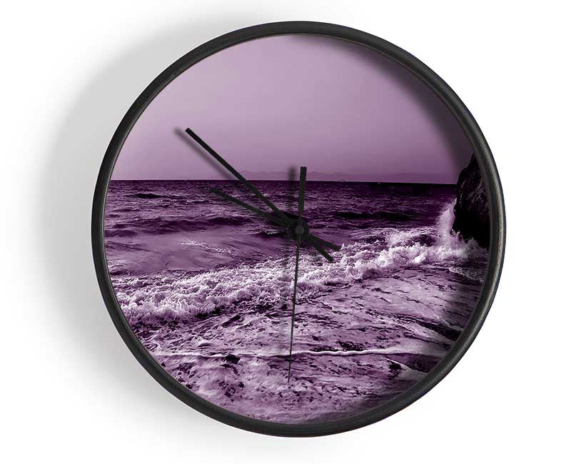 Lilac Ocean Sun Clock - Wallart-Direct UK