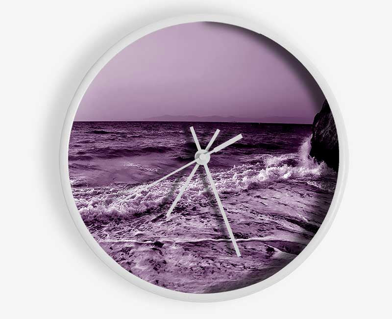 Lilac Ocean Sun Clock - Wallart-Direct UK