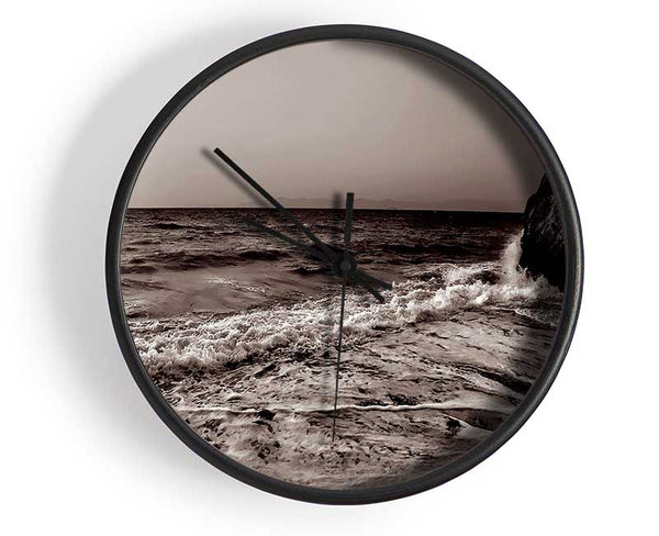 Chocolate Ocean Sun Clock - Wallart-Direct UK