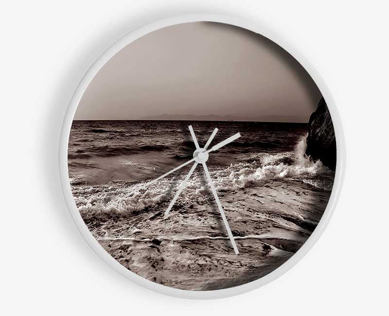 Chocolate Ocean Sun Clock - Wallart-Direct UK