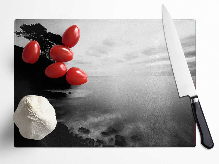 Tree Top Ocean Calm B n W Glass Chopping Board