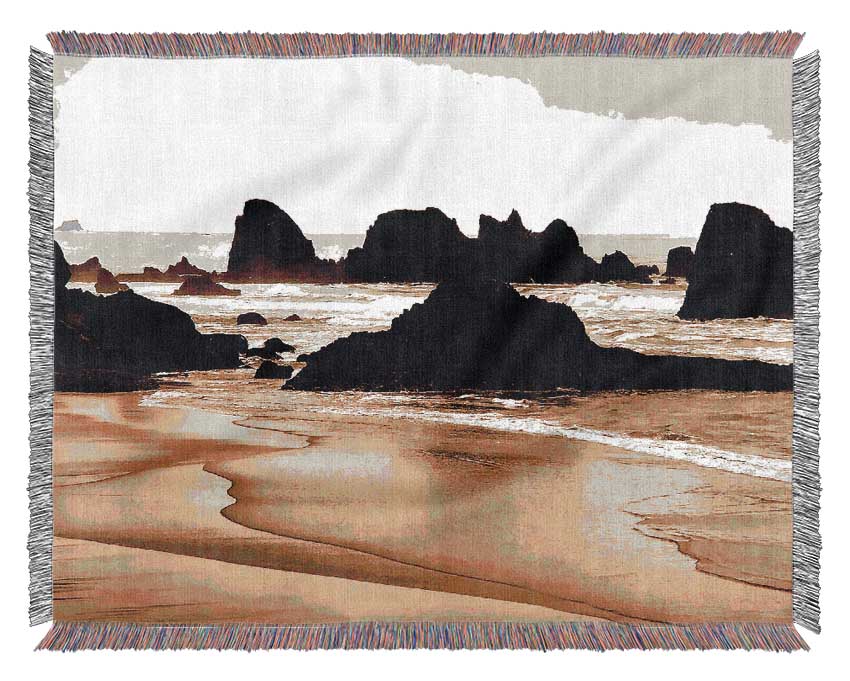 Sepia Ocean Delight Woven Blanket