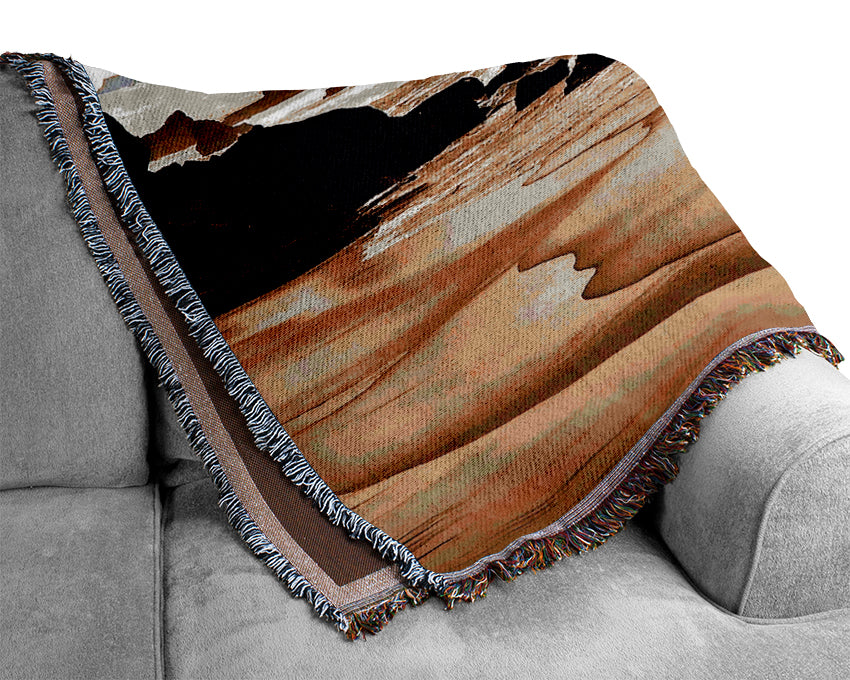 Sepia Ocean Delight Woven Blanket