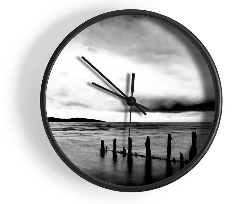 The Path To The Ocean B n W Clock - Wallart-Direct UK