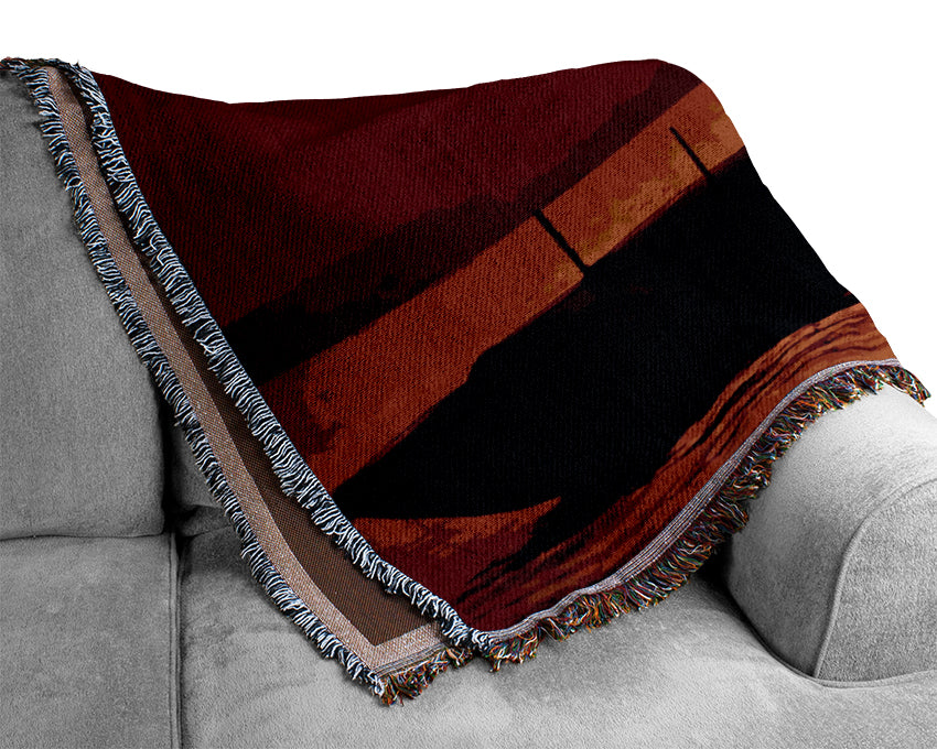 Red Fishermans Ocean Woven Blanket