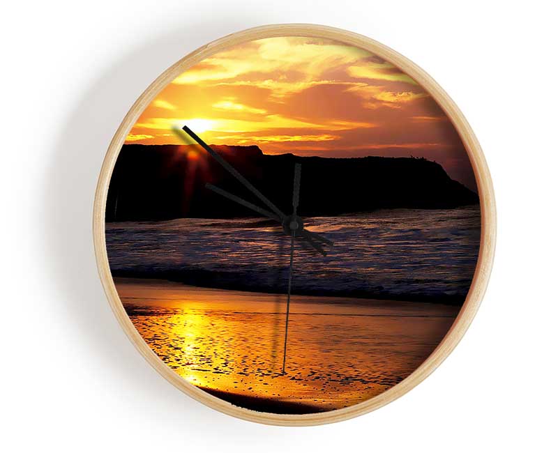 Sun Down Over Ocean Clock - Wallart-Direct UK