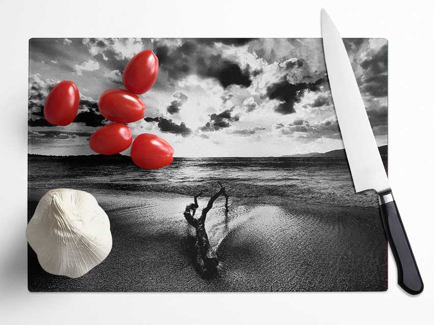 Driftwood B n W Glass Chopping Board