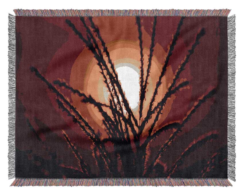 As The Sun Lights Up The Reeds Woven Blanket