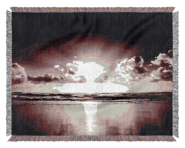 Mauve Ocean Sunrise Woven Blanket