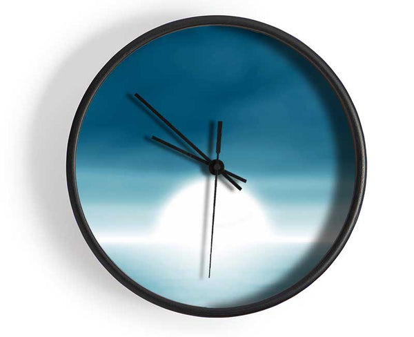 Abstact Sun Blue Clock - Wallart-Direct UK