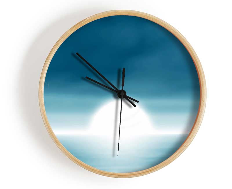 Abstact Sun Blue Clock - Wallart-Direct UK