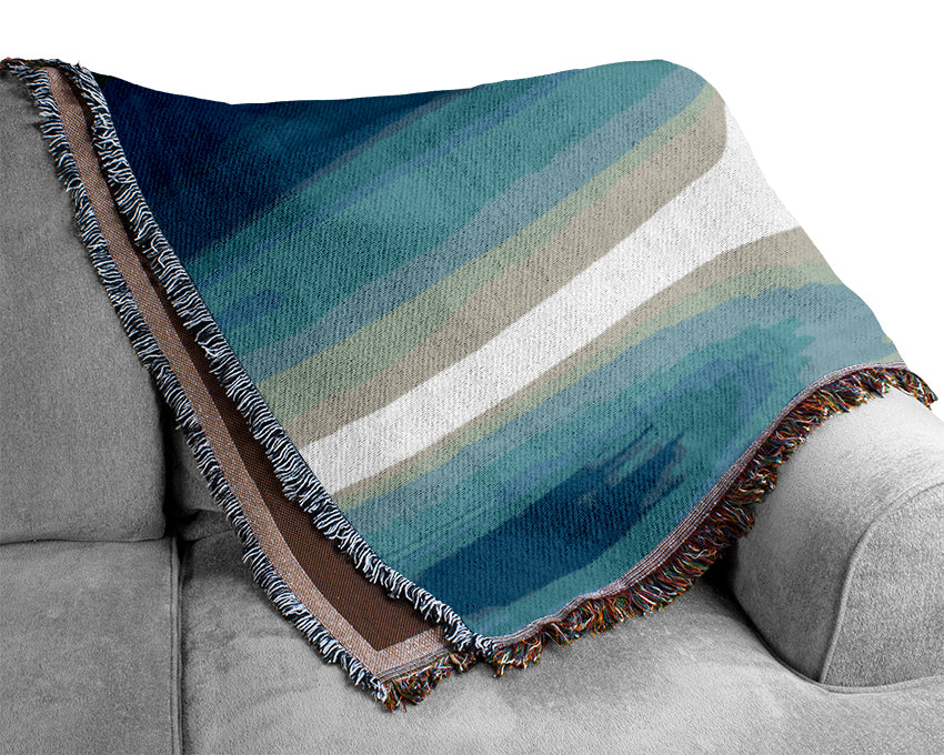 Abstact Sun Blue Woven Blanket