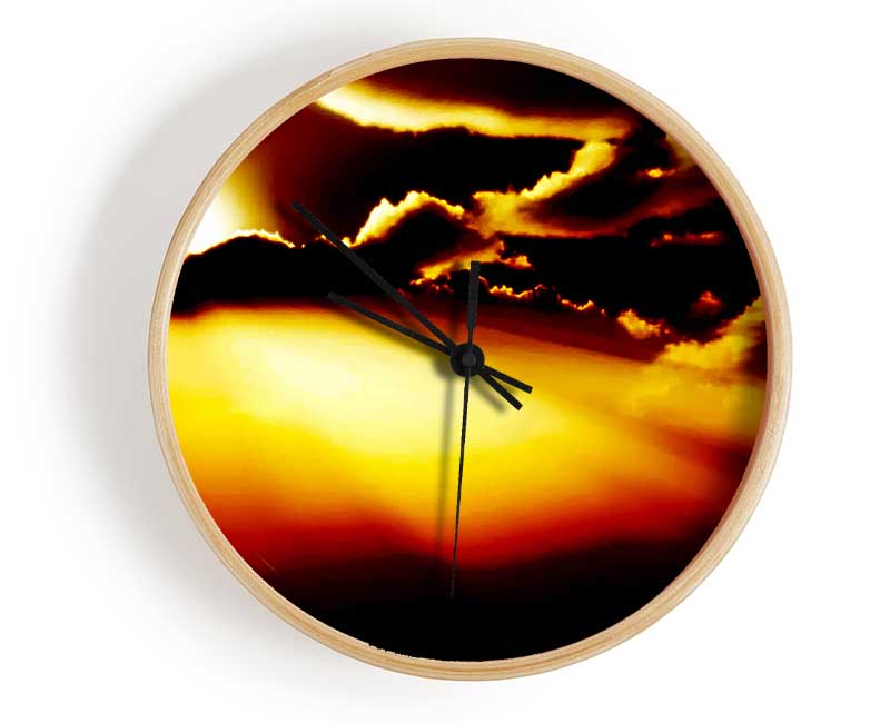 Sun Bursting Through The Clouds Clock - Wallart-Direct UK