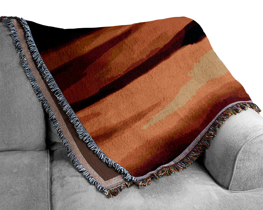 Red Waters Mountain Sunrise Woven Blanket